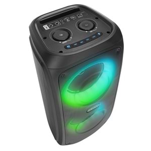 MIKADO MD-11BT Siyah 20*2 40W RGB Işıklı Kablosuz Mikrafonlu Taşınabilir Speaker Hoparlör