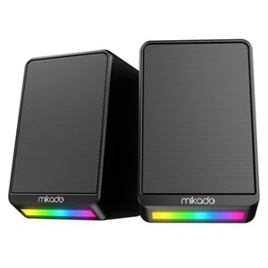 MIKADO MD-178 2.0 3W*2 Siyah RGB Aydınlatmalı USB + 3.5mm USB 5V Speaker Hoparlör
