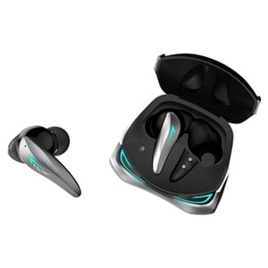 RAMPAGE Clutch T01 Siyah/Gümüş 4 Mikrofonlu ENC+ANC Oyuncu Bluetooth V5.3 TWS Gerçek Kablosuz Kulaklık