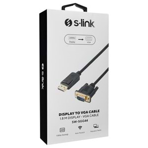S-LINK 1.8metre SW-SGG44 Dp-VGA Görüntü Kablosu
