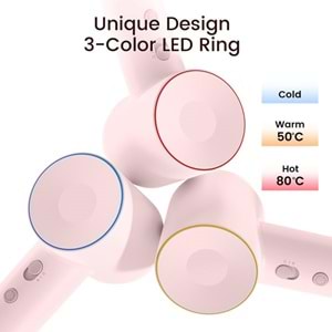 LAIFEN SE Pembe 1500W 2 Başlıklı Yüksek Hızlı Saç Kurutma Makinesi