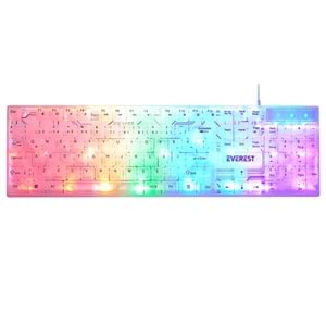 Everest KB-24 Beyaz Rainbow Q Membrane Oyuncu Klavyesi