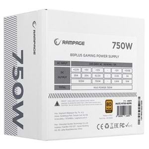 RAMPAGE 750W 80+ BRONZE MATE M750-80PB TAM MODÜLER POWER SUPPLY BEYAZ