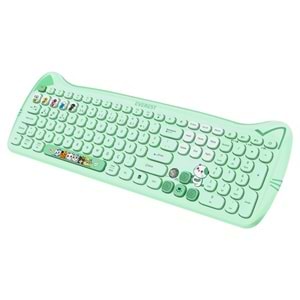 Everest KM-6283 CATTY Renkli Tuşlu Yeşil 2.4 ghz + BT Kablosuz Q Multimedia Klavye + Mouse + Pad Set