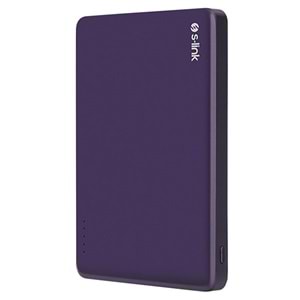 S-LINK MG105 5000mAh PD20W Magsafe 15W Kablosuz Type-C Mor Taşınabilir Metal Şarj Cihazı Powerbank