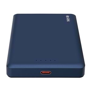 S-LINK MG110 10000mAh PD20W Magsafe 15W Kablosuz Type-C Mavi Taşınabilir Metal Şarj Cihazı Powerbank