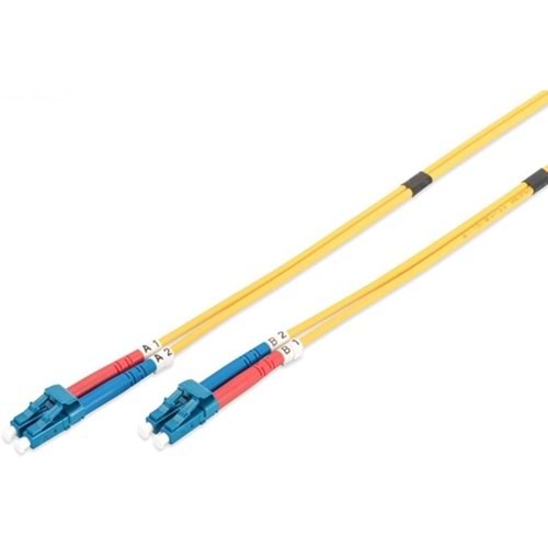 DIGITUS 1m SM LC-LC 9/125µ LSZH Duplex Fiber Optik Patch Kablo