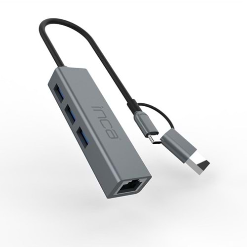INCA IUTP-03T Gigabit TYPEC-USB 3.0 Ethernet 3x USB Çoklayıcı