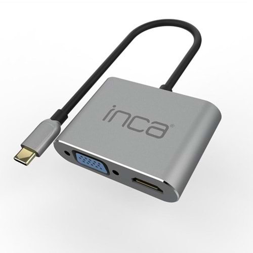 INCA ITPC-06T 0.15metre TYPE-C - HDMI_VGA(D) Görüntü Adaptörü Gümüş 100W 