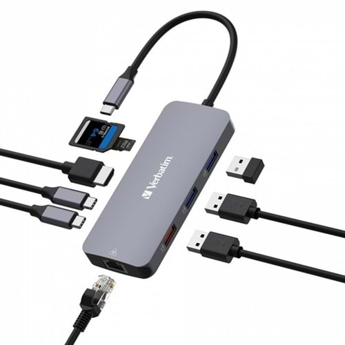 VERBATIM CMH-09 USB-C Pro 9 Bağlantı Noktalı Dock