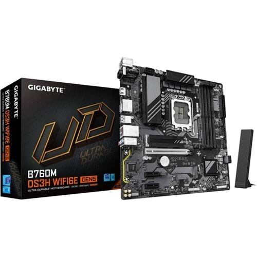GIGABYTE B760M DS3H WIFI6E GEN5 DDR5 HDMI-DP TYPEC PCIE 5.0 1700P MATX