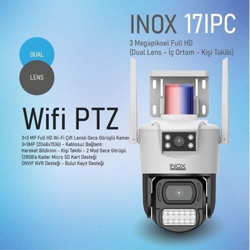 INOX 17 3+3 MP DUAL LENS 2560 × 1440 WIFI IP65 WIFI IP KAMERA