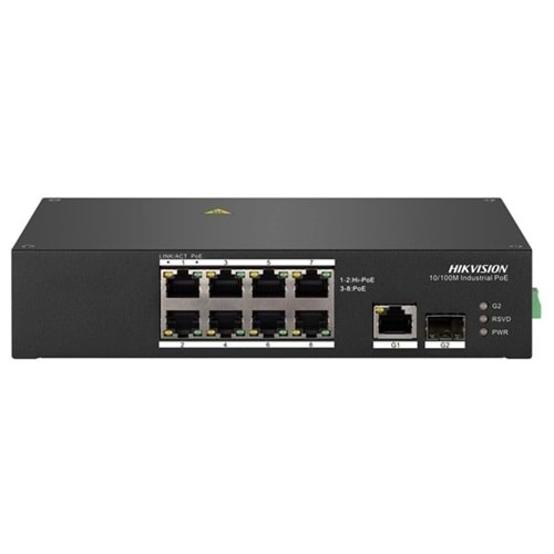 HIKVISION 8port FULL PoE DS-3T0310HP 10/100 1X SFP Yönetilemez Switch (Adaptör Yok)
