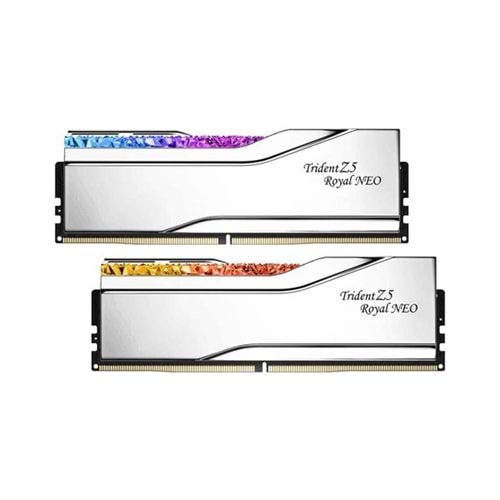 GSKILL 32GB (2X 16GB) DDR5 6000MHZ CL26 RGB DUAL KIT PC RAM TRIDENT Z5 ROYAL NEO SILVER F5-6000J2636H16GX2-TR5NS