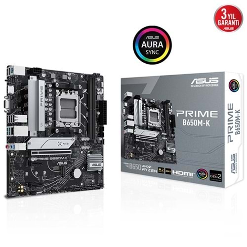 ASUS PRIME B650M-K DDR5 HDMI DP PCIe 16X v4.0 AM5 mATX	