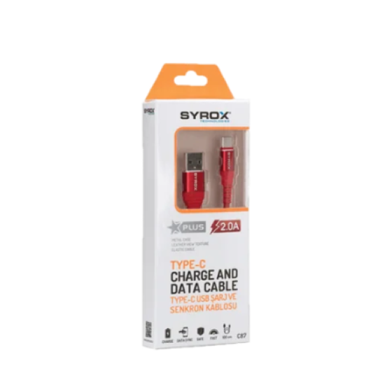 SYROX TECHNOLOGIES 2.0A TYPE-C CHARGE AND DATA CABLE C87