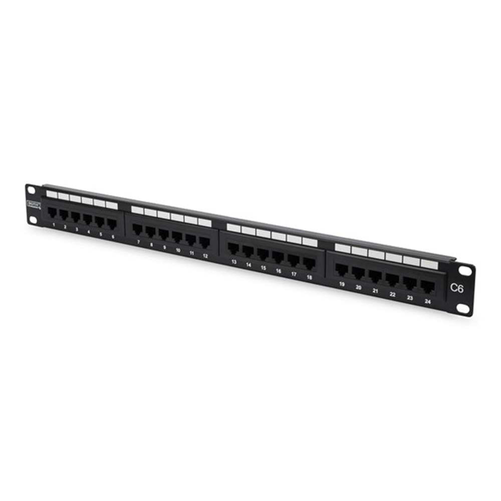 DIGITUS 1U 24port Cat6 Utp Bakır Patch Panel DN-91624U