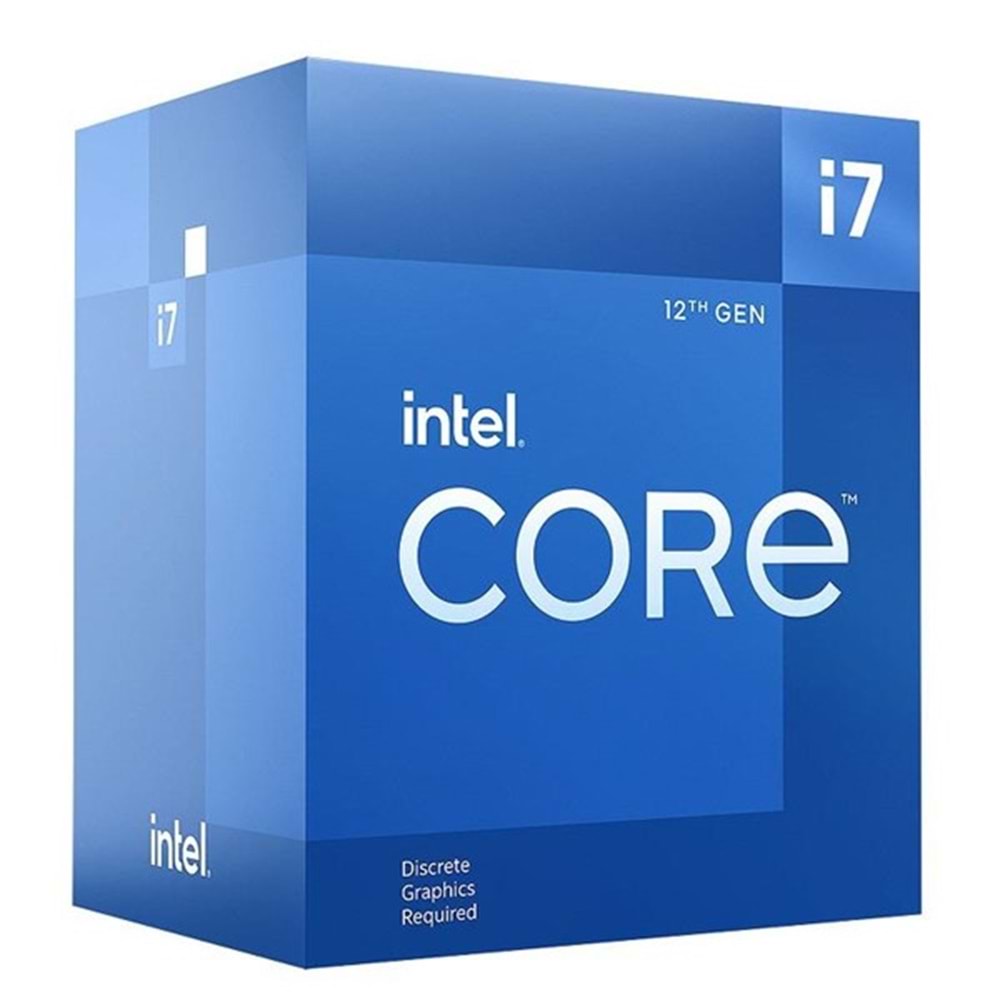 INTEL CORE i7 12700KF 37MB 12çekirdekli VGA YOK 1700p 125w Kutulu+Fansız