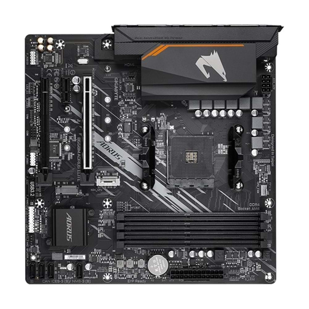 GIGABYTE B550M AORUS ELITE DDR4 HDMI DVI PCIe 16X v4.0 AM4 ATX
