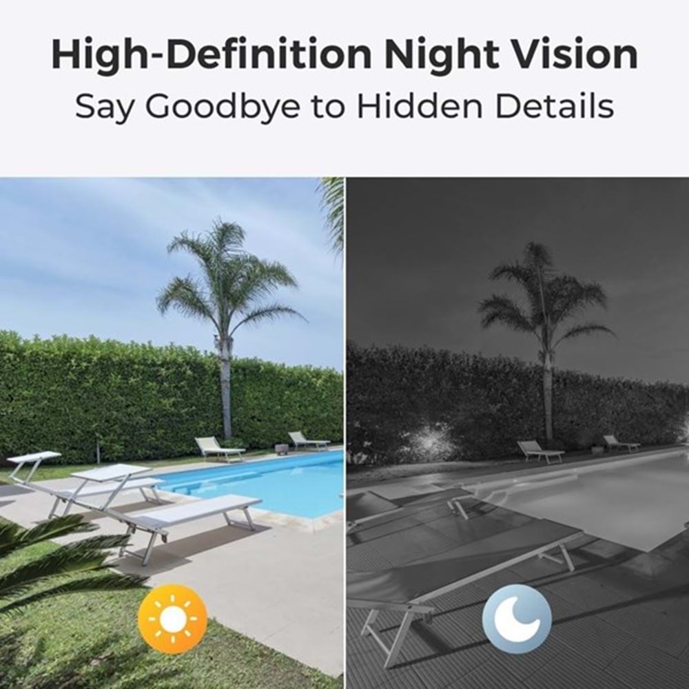 REOLINK 5MP DOME 2.8MM P324 IP Güvenlik Kamerası PoE IP67, Renkli