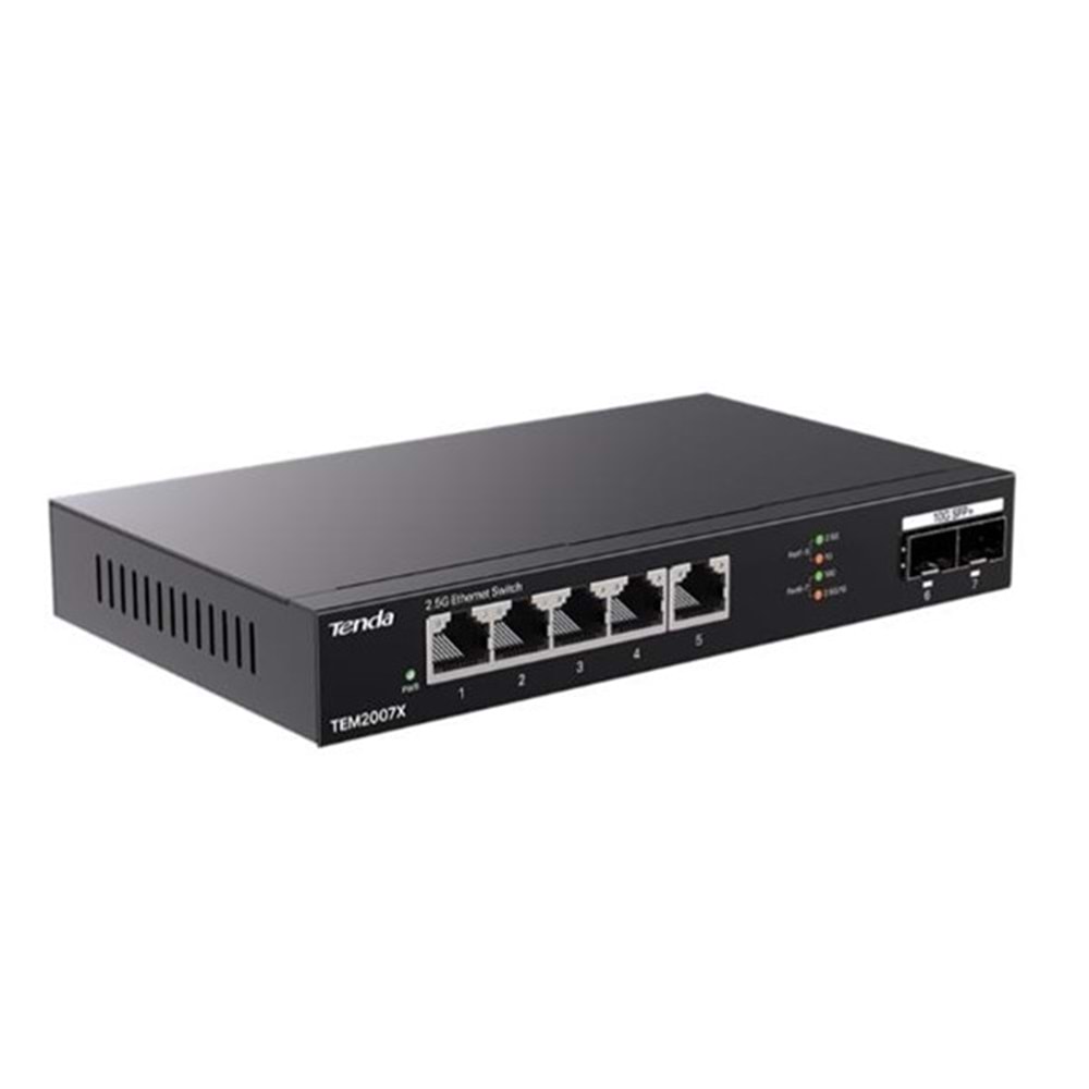 TENDA 5port TEM2007X 2.5 Gigabit 2-SFP 10GbE Yönetilemez Switch