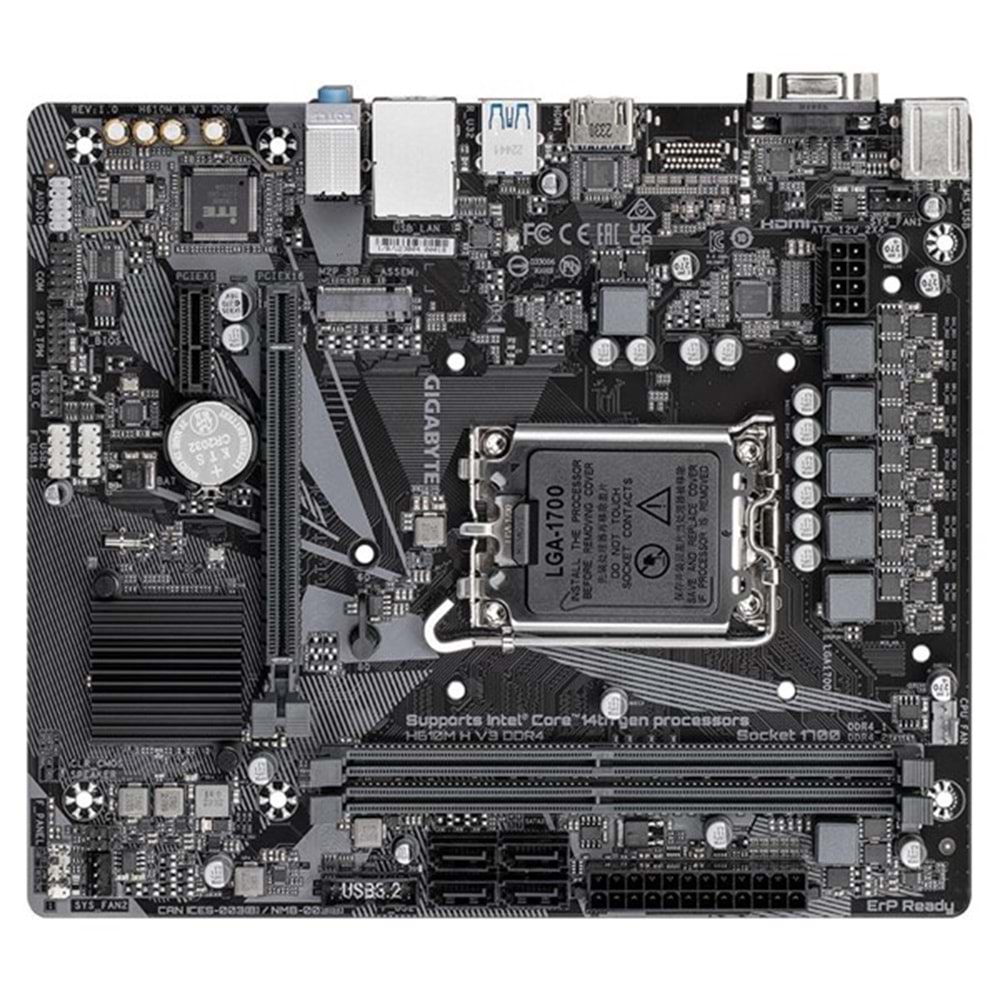 GIGABYTE H610M H v3 DDR4 HDMI PCIE 4.0 1700p mATX