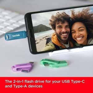 SANDISK 256GB ULTRA DUAL DRIVE GO SDDDC3-256G-G46L TYPEC USB BELLEK LAVENDER