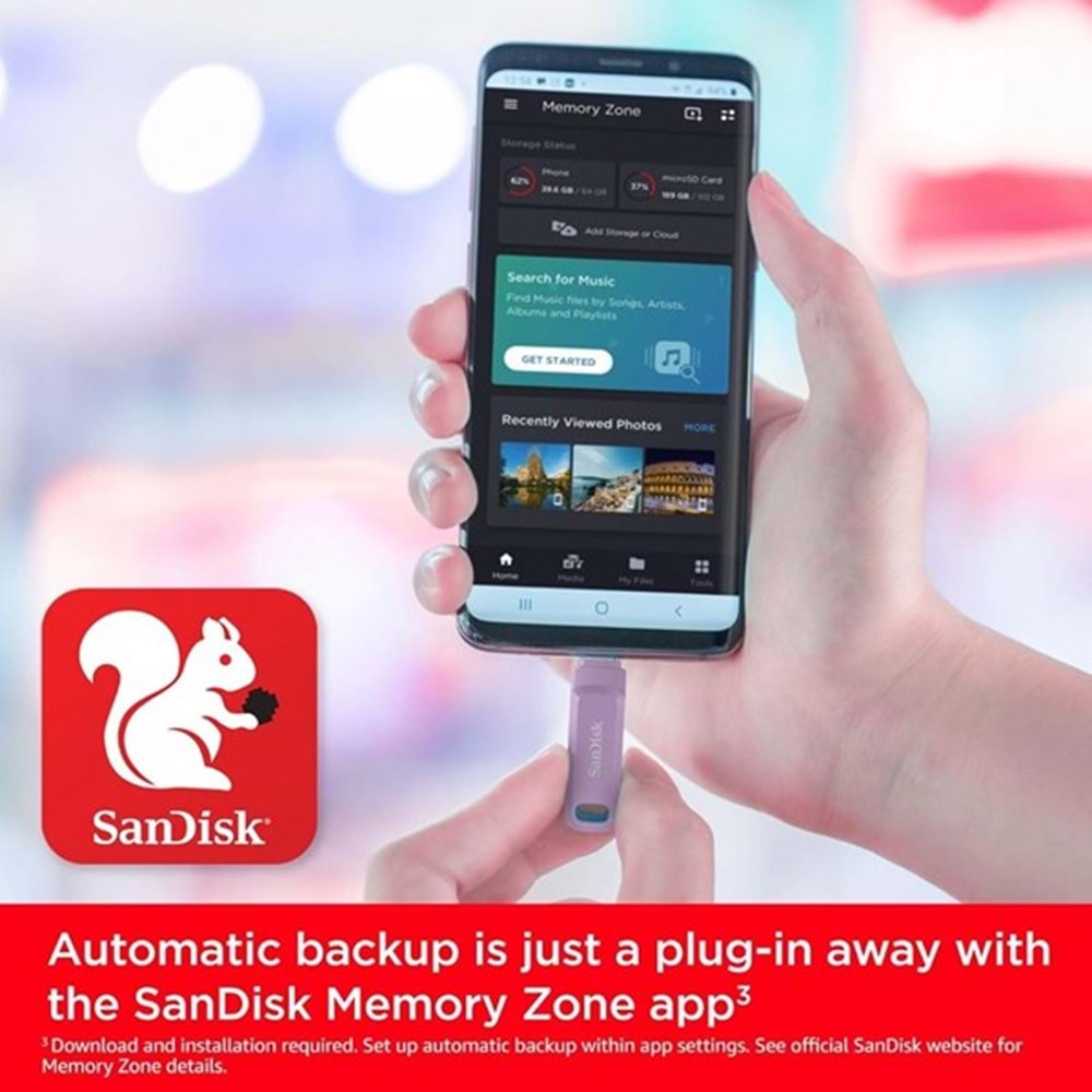SANDISK 256GB ULTRA DUAL DRIVE GO SDDDC3-256G-G46L TYPEC USB BELLEK LAVENDER