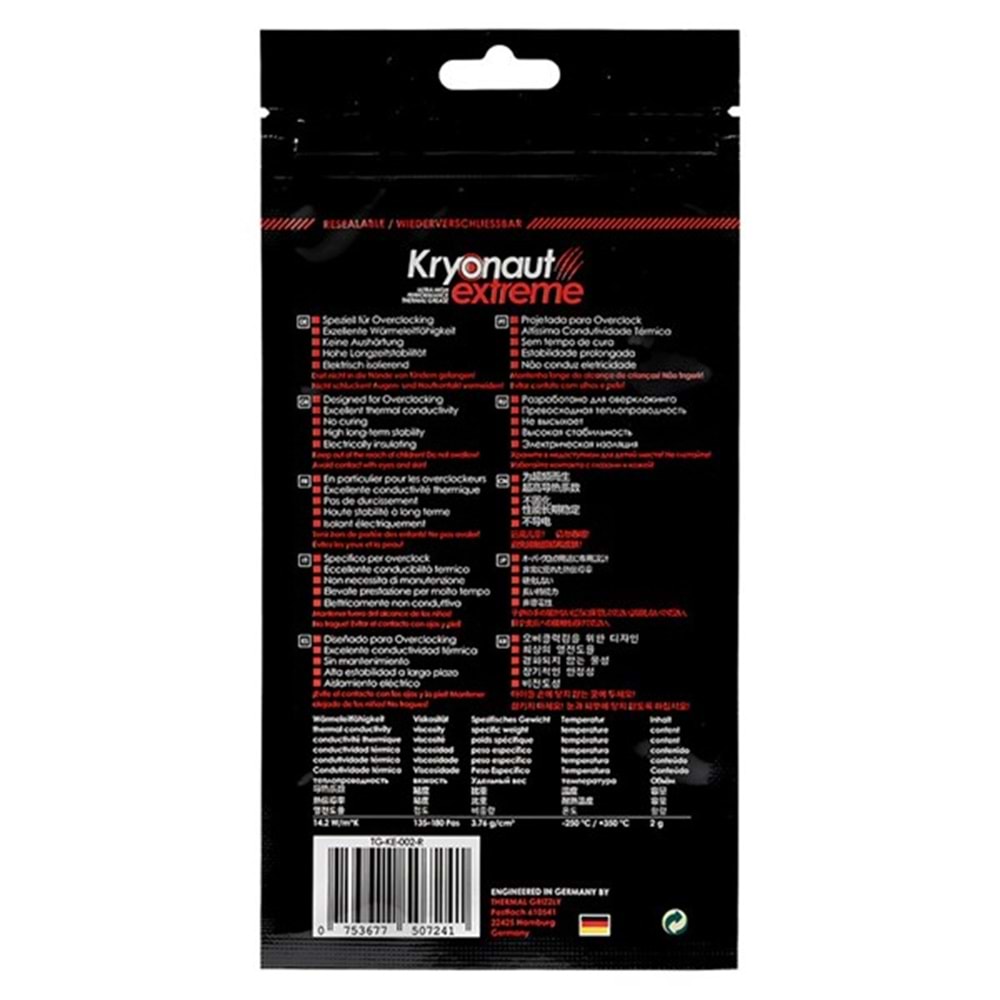 Thermal Grizzly Kryonaut Extreme 2gr Üstün Performanslı Termal Macun