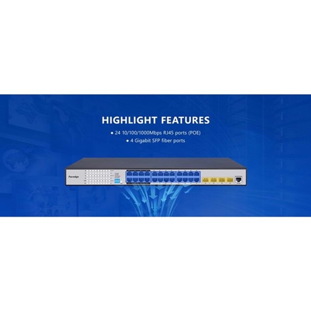 FOREDGE 24port S5700-24GP-4FR GIGABIT 4-SFP LAYER3 YÖNETİLEBİLİR SWITCH