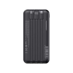 PowerBoost NIGHT 135B 10000mAh 22.5WDahiliKablo LCD GizliLED Siyah Taşınabilir Şarj Cihazı Powerbank