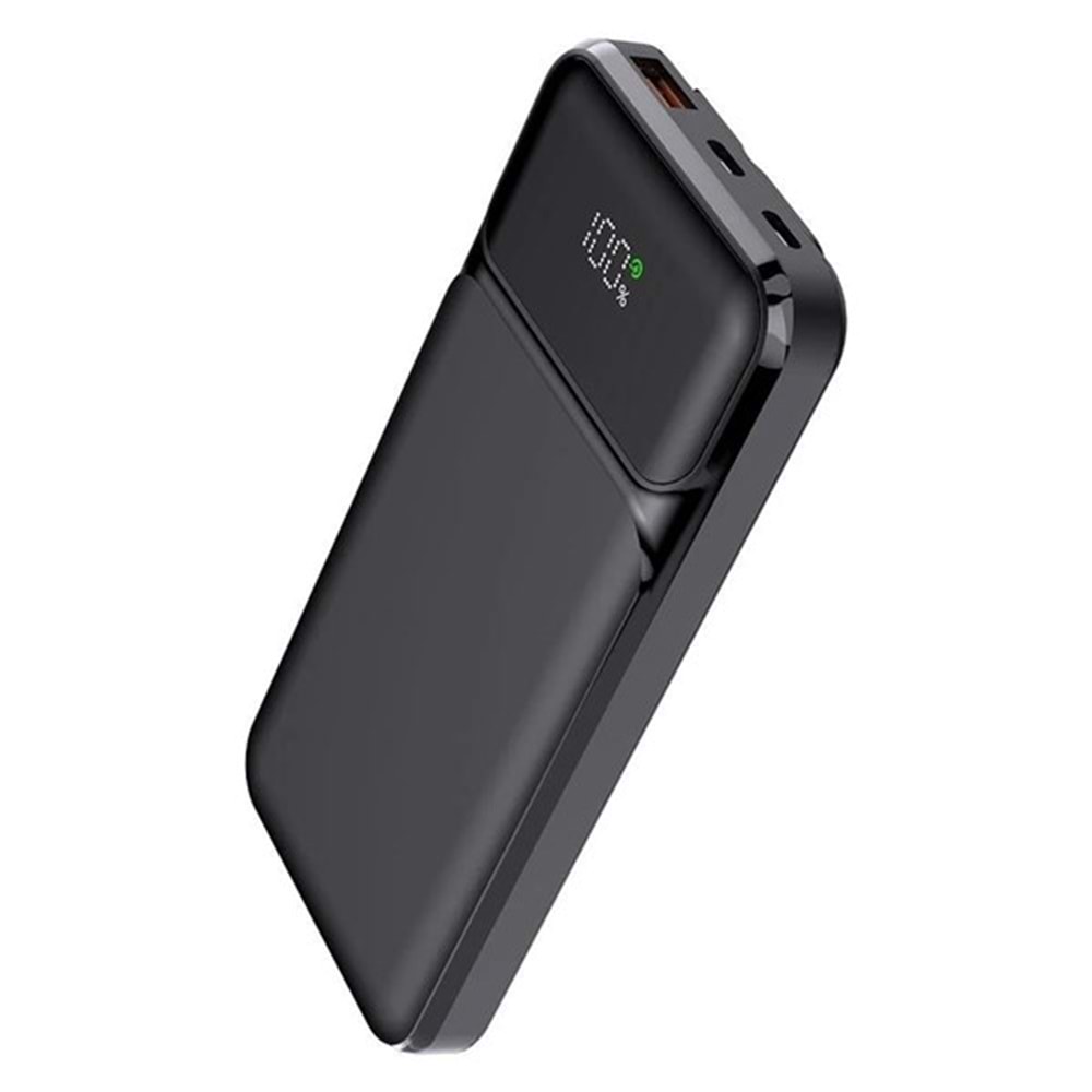 PowerBoost NIGHT 135B 10000mAh 22.5WDahiliKablo LCD GizliLED Siyah Taşınabilir Şarj Cihazı Powerbank