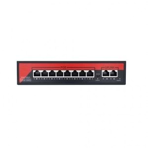 EZCOOL 8port EZ-08PSF-FG GIGABIT 2-UPLINK 120W POE YÖNETİLEMEZ SWITCH