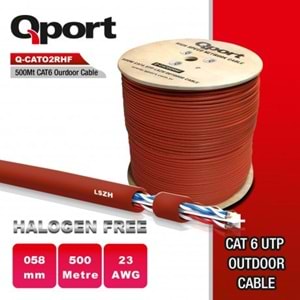 QPORT 500metre Q-CATO2RHF LSZH 23AWG MAKARALI HALOGEN FREE KABLO