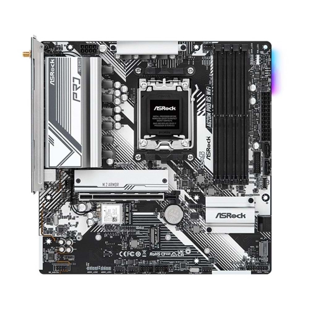 ASROCK A620M PRO RS WIFI-6E DDR5 HDMI-DP PCIE 4.0 AM5 MATX
