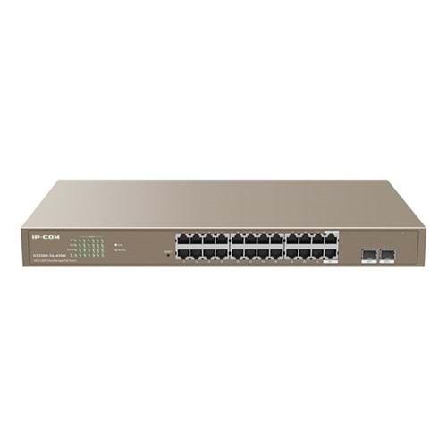 IP-COM 24port G3326P-24-410W GIGABIT 2-SFP UPLINK L2 YÖNETİLEBİLİR 370W POE RACKMOUNT SWITCH 