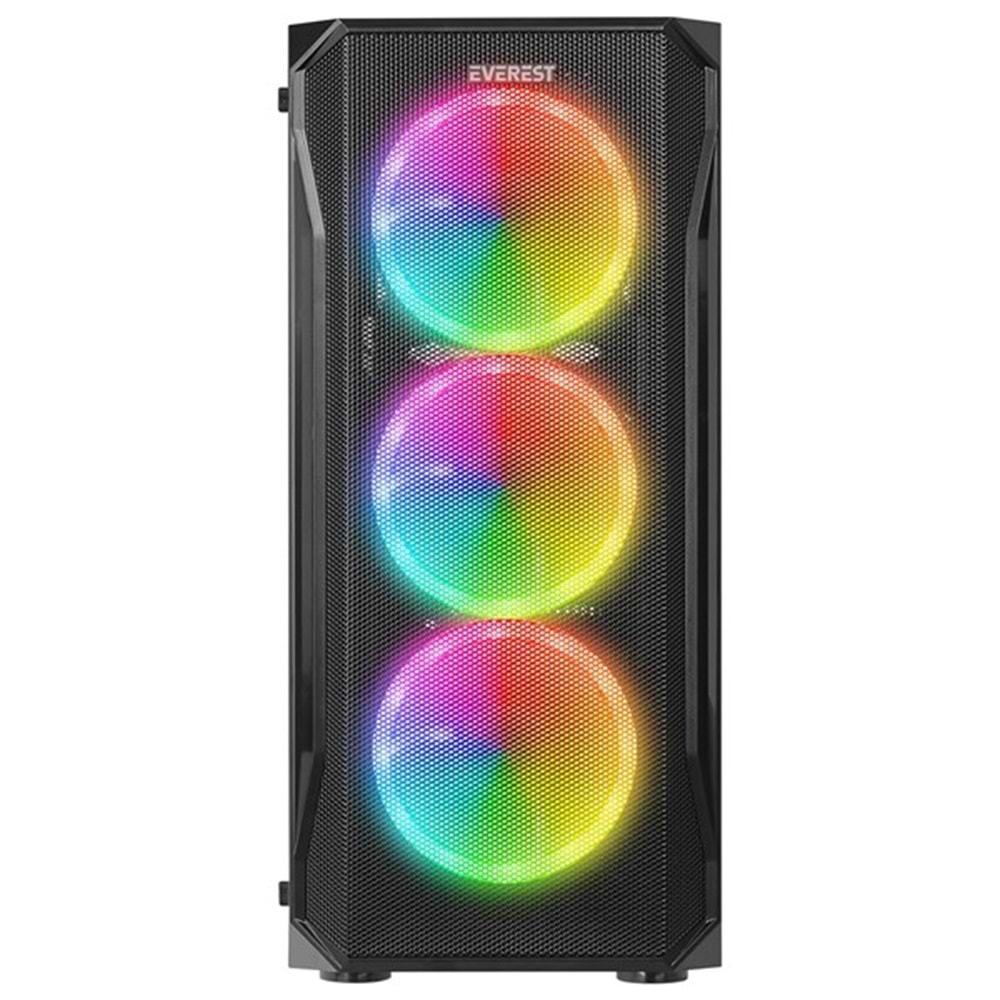 EVEREST 600W X-RACER Gaming Mid-Tower PC Kasası 4X-FANLI
