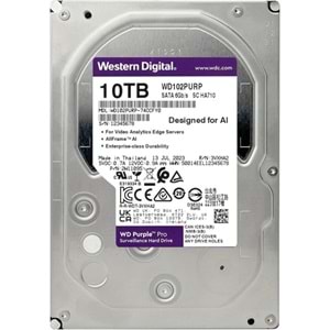 WD 10TB PURPLE PRO WD102PURP 512MB 7200RPM SATA-3 GÜVENLİK DİSKİ