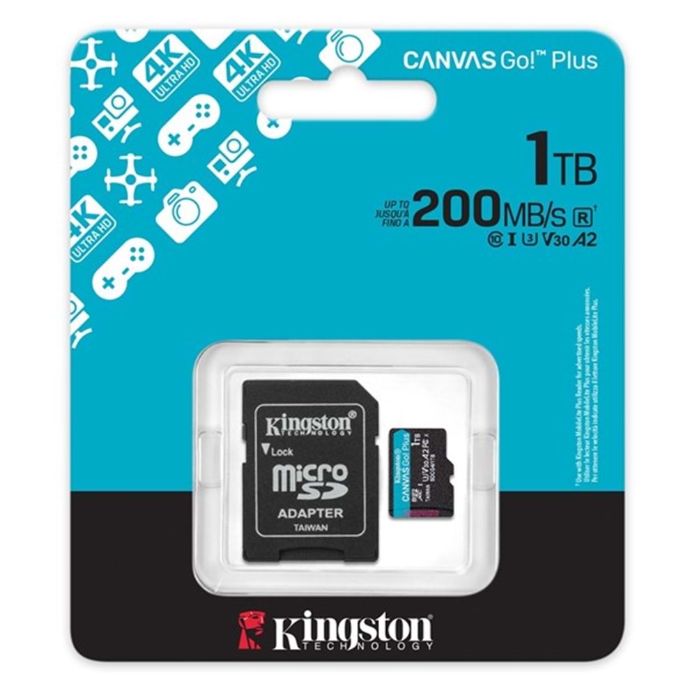 KINGSTON 1TB CANVASGO+ SDCG4/1TB MICRO-SD HAFIZA KARTI