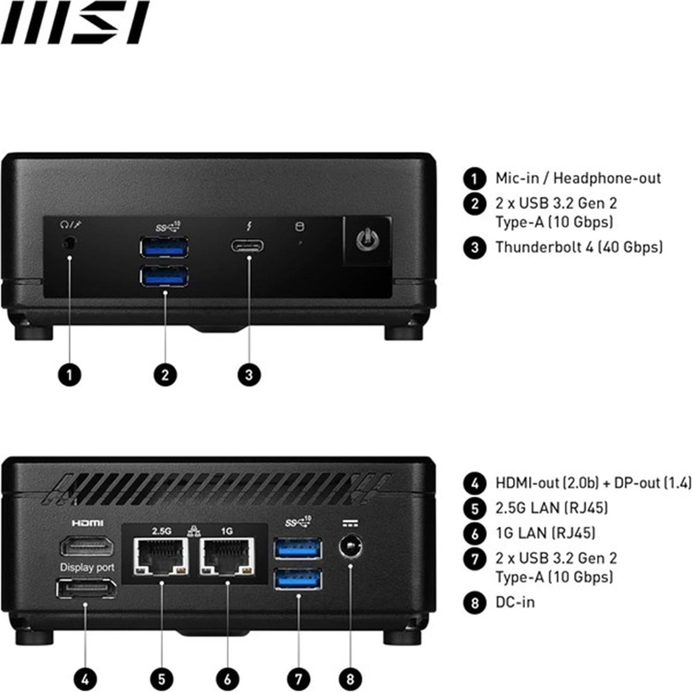 MSI CUBI 5 12M-406BEU CORE i5 1235U-RAM DİSK YOK-FDOS MINI PC