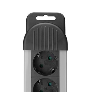 S-LINK Swapp SPGKS03 1.5m 3G1.5mm2 900 Joule 3-lü Akım Kor. Gri Priz Çoklayıcı