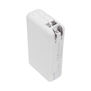 S-link G225 20000mAh Lightning+Type-C Kablolu Powerbank Beyaz PD22.5W LCD AC Prizli Taşınabilir Pil Şarj Cihazı