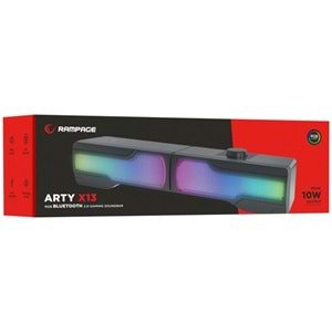 Rampage Arty X13 2.0 Bluetooth'lu Rms 3W*2 RGB Işıklı Multimedia Usb 5V 45dB Gaming Oyuncu Speaker