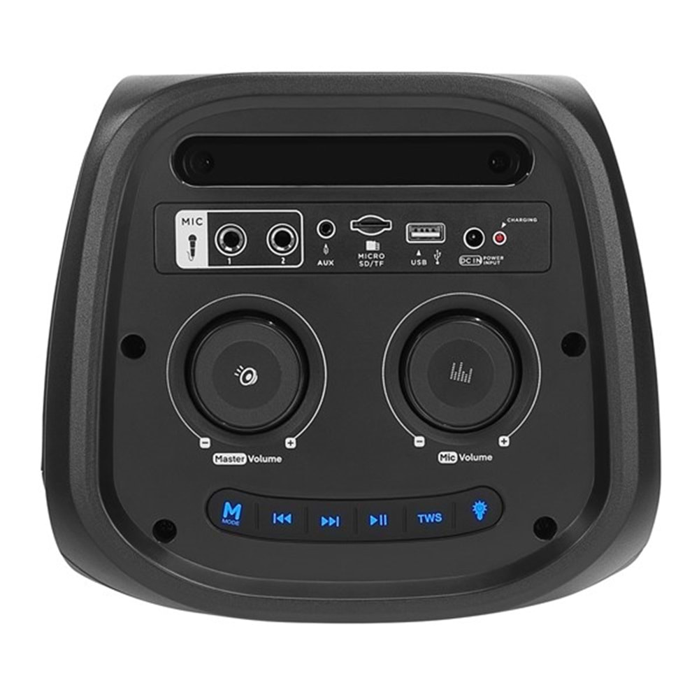 MIKADO MD-11BT Siyah 20*2 40W RGB Işıklı Kablosuz Mikrafonlu Taşınabilir Speaker Hoparlör