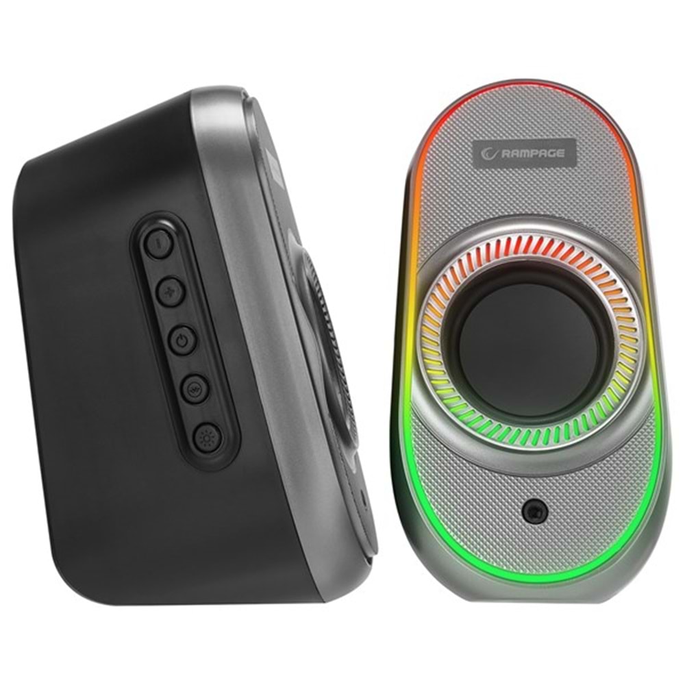 RAMPAGE RMS-X3 2.0 6W Bluetooth Özellikli Siyah Multimedia RGB Işıklı Gaming USB Speaker
