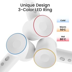 LAIFEN SE Beyaz1500W 2 Başlıklı Yüksek Hızlı Saç Kurutma Makinesi