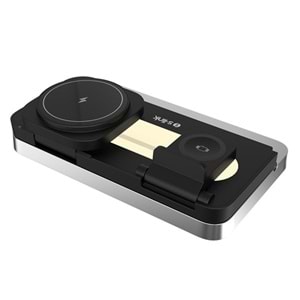 S-LINK SW-CWF120 Telefon Kulaklık Akıllı Saat 15W 3 'in 1 Magsafe Siyah Kablosuz Şarj Cihazı